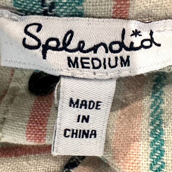 Splendid – Sunset Stripe Romper – Teal/Coral – Size Medium - Picture 2 of 5